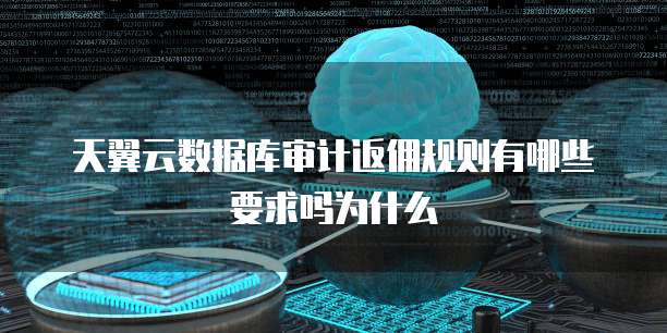 天翼云数据库审计返佣规则有哪些要求吗为什么