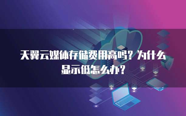 天翼云媒体存储费用高吗？为什么显示低怎么办？