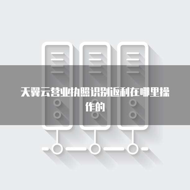 天翼云营业执照识别返利在哪里操作的