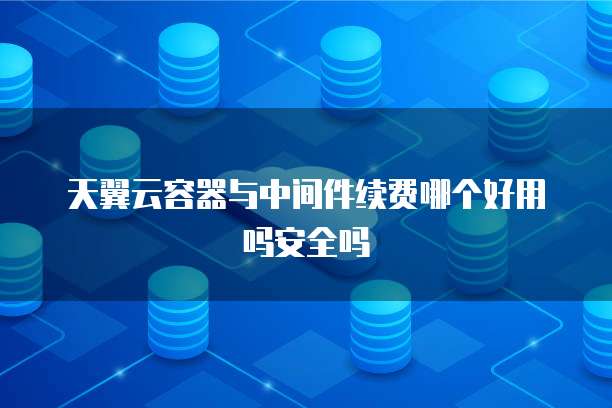 天翼云容器与中间件续费哪个好用吗安全吗
