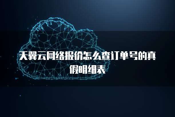 天翼云网络报价怎么查订单号的真假明细表
