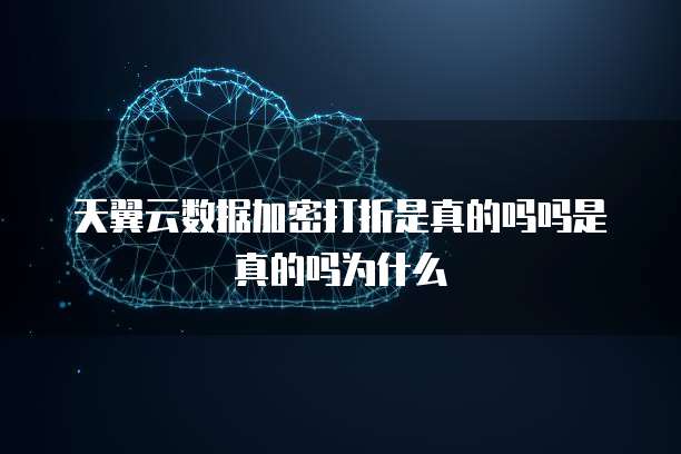 天翼云数据加密打折是真的吗吗是真的吗为什么