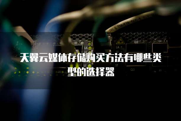 天翼云媒体存储购买方法有哪些类型的选择器
