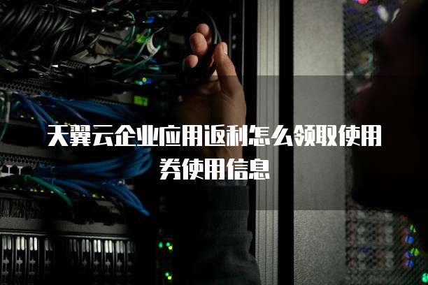 天翼云企业应用返利怎么领取使用券使用信息