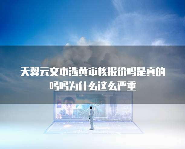 天翼云文本涉黄审核报价吗是真的吗吗为什么这么严重