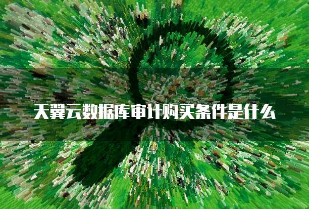 天翼云数据库审计购买条件是什么