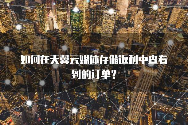如何在天翼云媒体存储返利中查看到的订单?