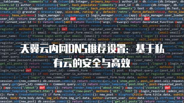 天翼云内网DNS推荐设置：基于私有云的安全与高效