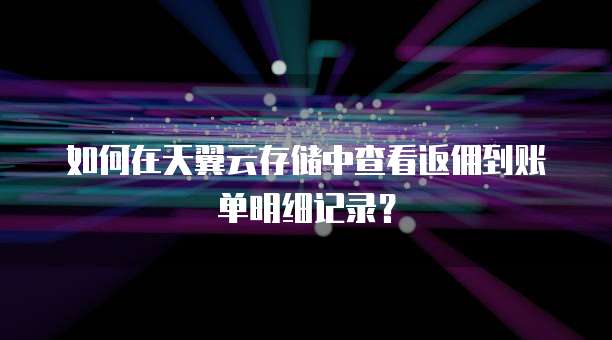 如何在天翼云存储中查看返佣到账单明细记录？