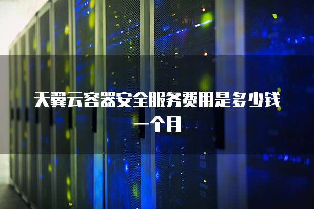 天翼云容器安全服务费用是多少钱一个月