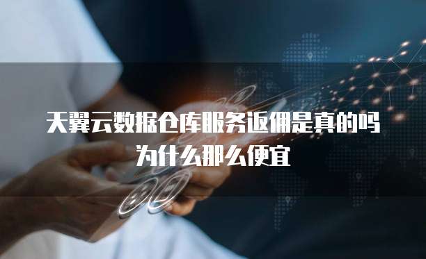天翼云数据仓库服务返佣是真的吗为什么那么便宜