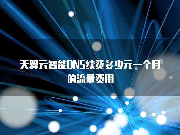 天翼云智能DNS续费多少元一个月的流量费用