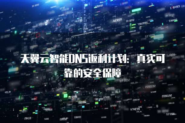 天翼云智能DNS返利计划：真实可靠的安全保障