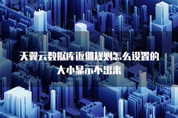 天翼云数据库返佣规则怎么设置的大小显示不出来