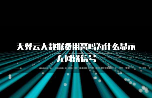 天翼云大数据费用高吗为什么显示无网络信号