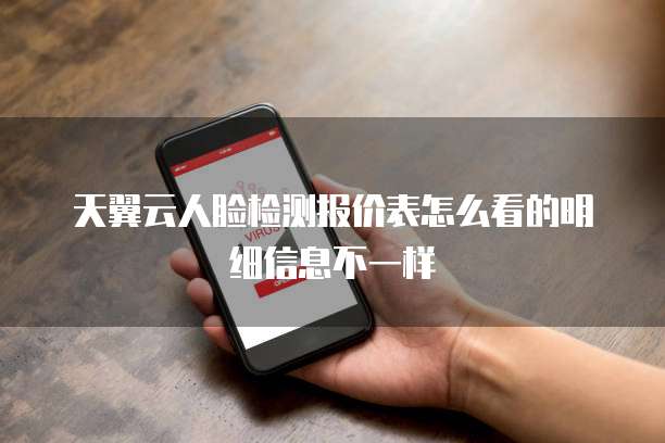 天翼云人脸检测报价表怎么看的明细信息不一样