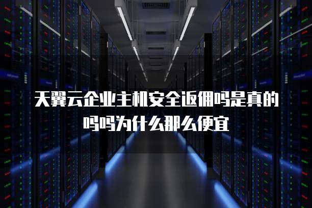 天翼云企业主机安全返佣吗是真的吗吗为什么那么便宜