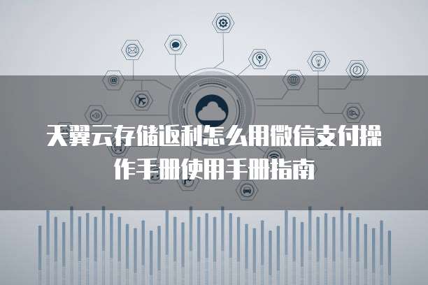 天翼云存储返利怎么用微信支付操作手册使用手册指南