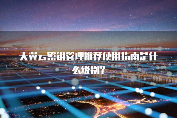 天翼云密钥管理推荐使用指南是什么级别？