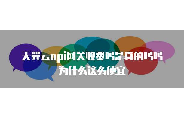 天翼云api网关收费吗是真的吗吗为什么这么便宜