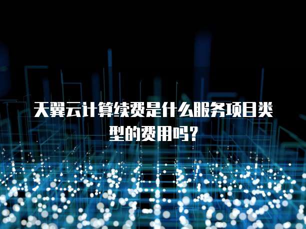 天翼云计算续费是什么服务项目类型的费用吗？