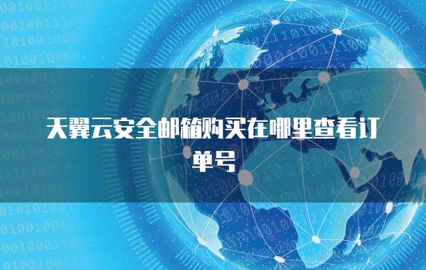 天翼云安全邮箱购买在哪里查看订单号