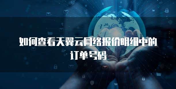 如何查看天翼云网络报价明细中的订单号码