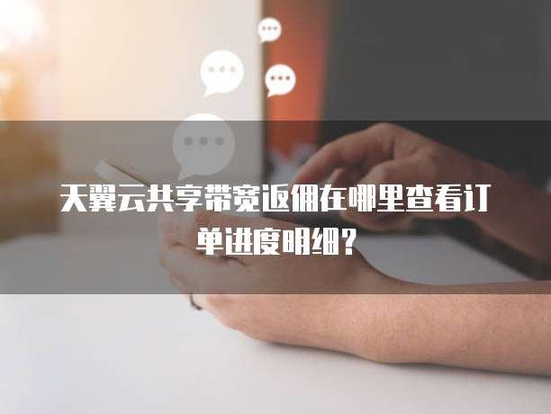 天翼云共享带宽返佣在哪里查看订单进度明细？