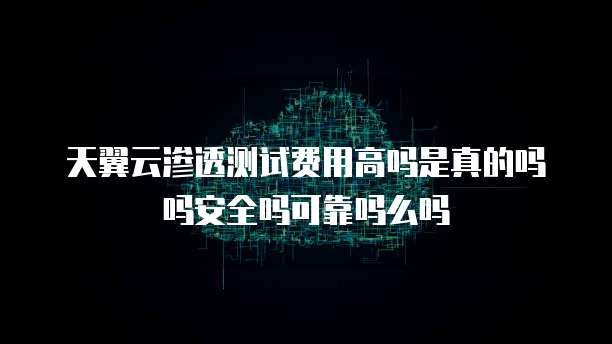 天翼云渗透测试费用高吗是真的吗吗安全吗可靠吗么吗