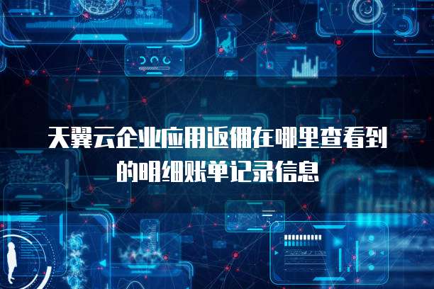 天翼云企业应用返佣在哪里查看到的明细账单记录信息