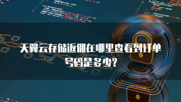 天翼云存储返佣在哪里查看到订单号码是多少？
