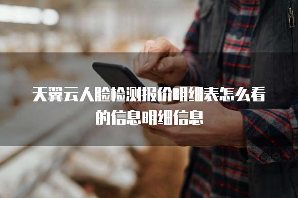 天翼云人脸检测报价明细表怎么看的信息明细信息