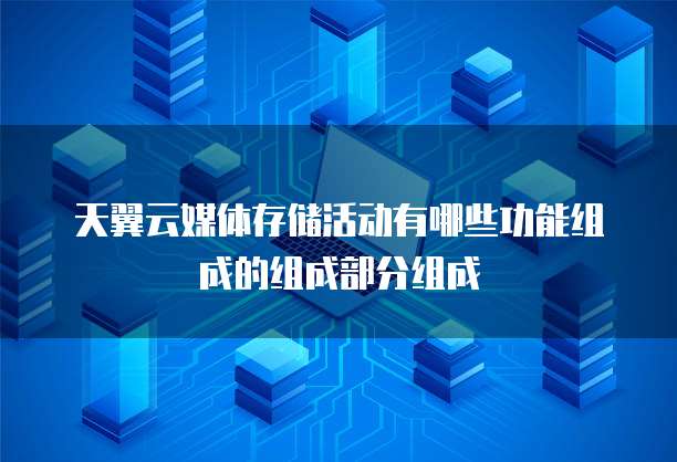天翼云媒体存储活动有哪些功能组成的组成部分组成
