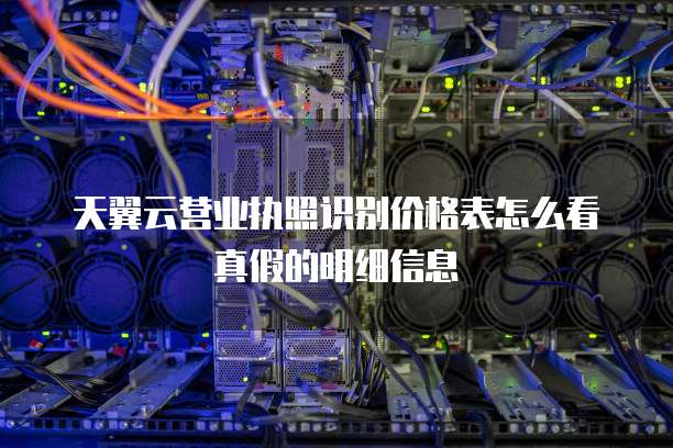 天翼云营业执照识别价格表怎么看真假的明细信息
