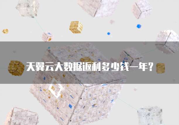 天翼云大数据返利多少钱一年？