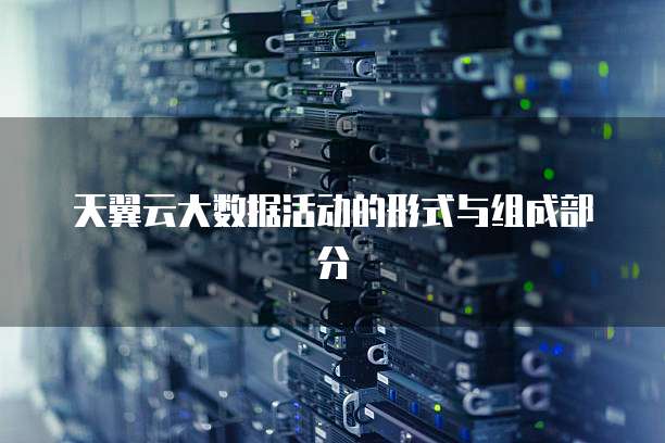 天翼云大数据活动的形式与组成部分