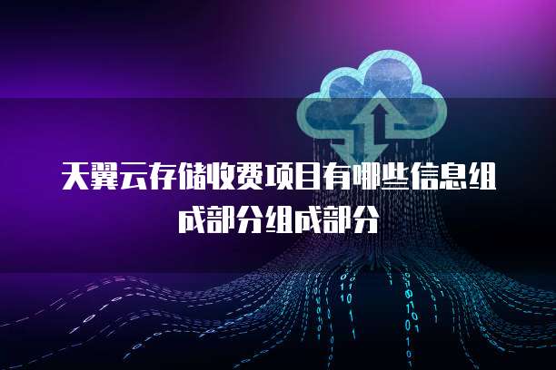 天翼云存储收费项目有哪些信息组成部分组成部分