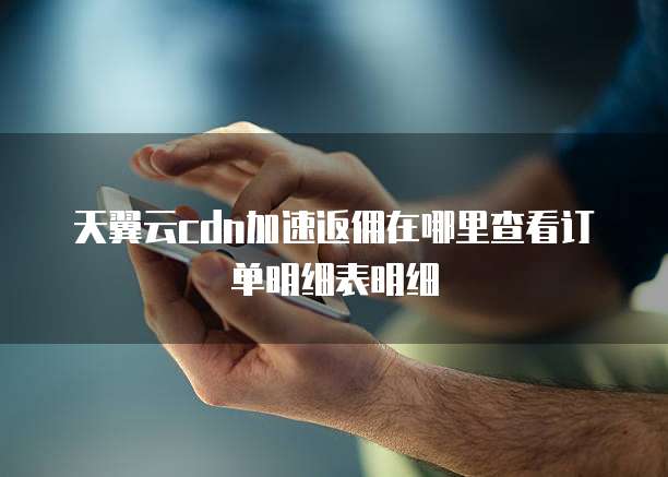 天翼云cdn加速返佣在哪里查看订单明细表明细