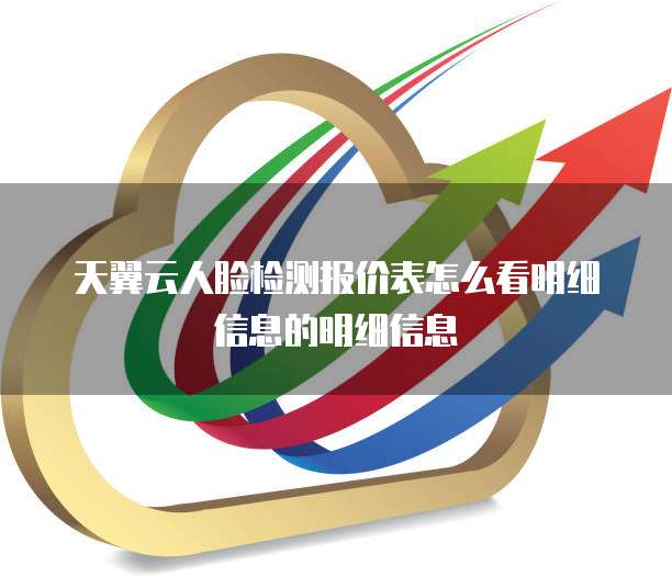 天翼云人脸检测报价表怎么看明细信息的明细信息