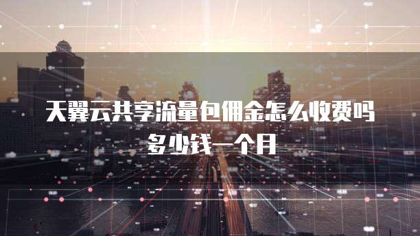 天翼云共享流量包佣金怎么收费吗多少钱一个月