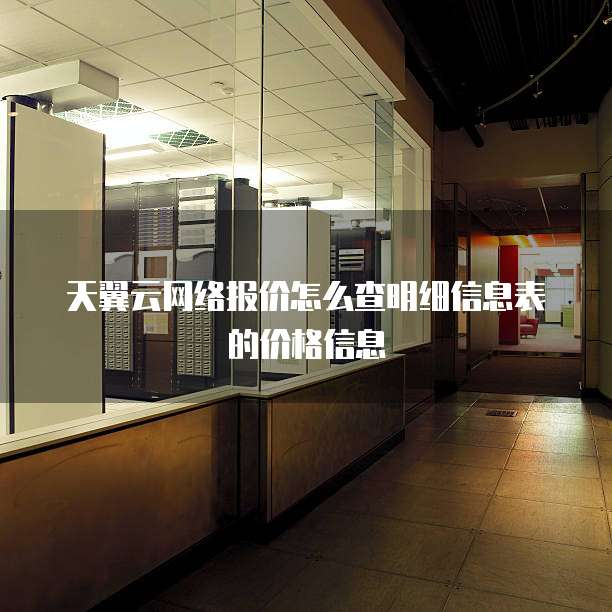 天翼云网络报价怎么查明细信息表的价格信息