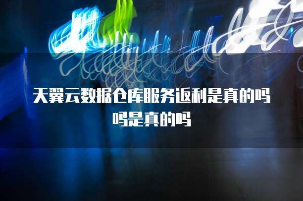 天翼云数据仓库服务返利是真的吗吗是真的吗