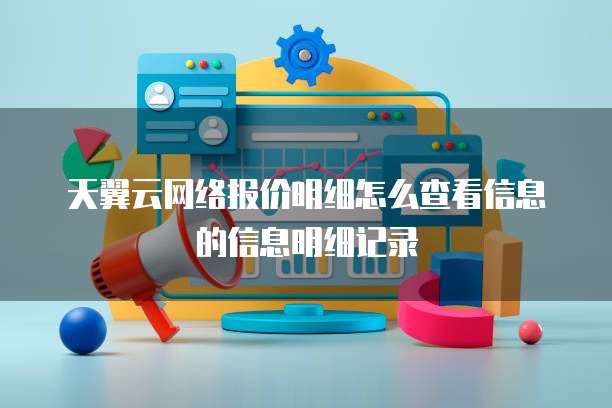 天翼云网络报价明细怎么查看信息的信息明细记录