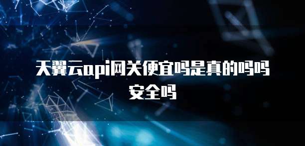 天翼云api网关便宜吗是真的吗吗安全吗