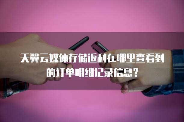 天翼云媒体存储返利在哪里查看到的订单明细记录信息?