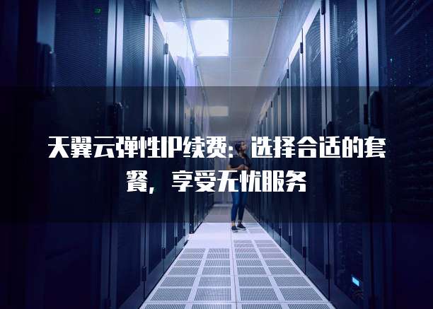 天翼云弹性IP续费:选择合适的套餐,享受无忧服务