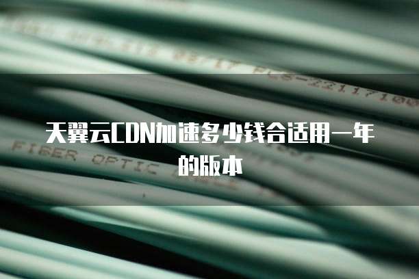 天翼云CDN加速多少钱合适用一年的版本
