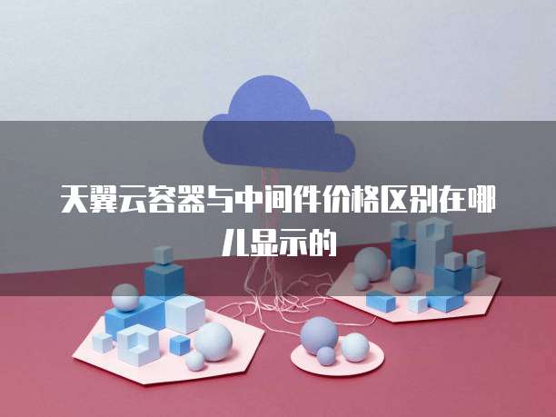 天翼云容器与中间件价格区别在哪儿显示的