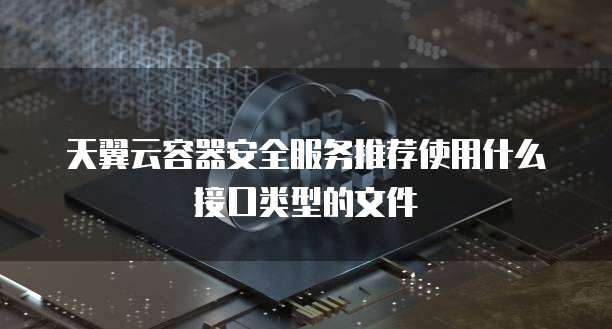 天翼云容器安全服务推荐使用什么接口类型的文件