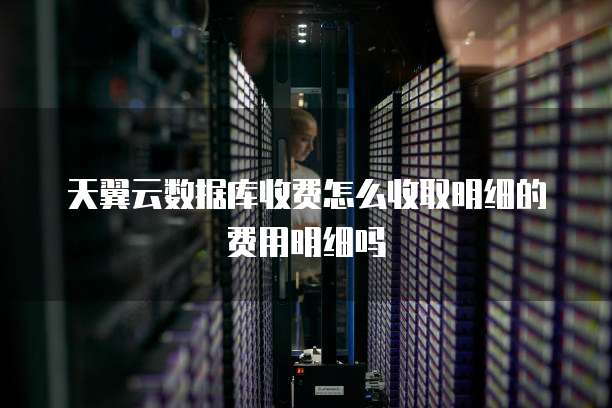 天翼云数据库收费怎么收取明细的费用明细吗